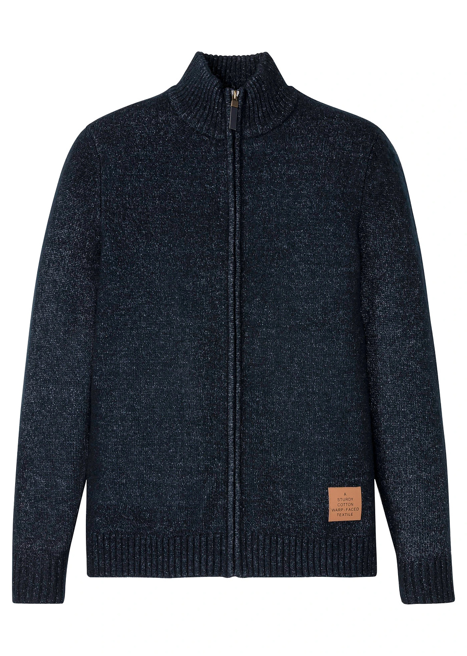 Ζακέτα με ίσιο γιακά-Μπλε σκούρο μελανζέ-John Baner JEANSWEAR