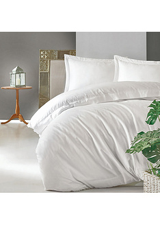 Premium Σετ διπλού κρεβατιού Elegant Λευκό 100% Βαμβάκι Παπλωματ. 200x220 εκ+ Σεντόνι+ 2 Ox. Μαξιλ.-