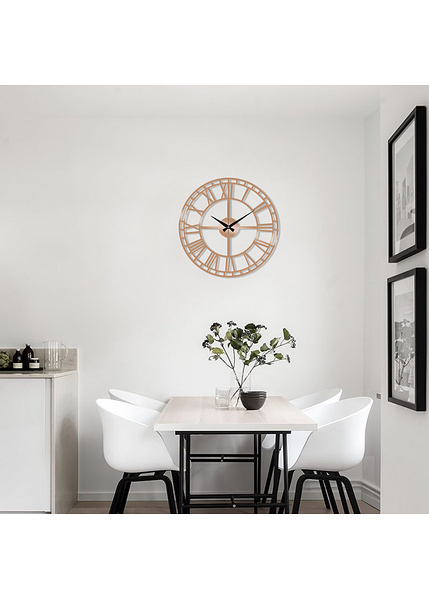 Διακοσμητικό μεταλλικό ρολόι τοίχου Metal Wall Clock 2-Copper 48x48 εκ.-