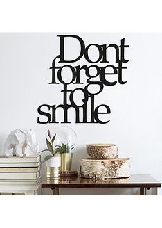 Διακοσμητικό τοίχου μεταλλικό Dont Forget To Smile 70x67 εκ.-