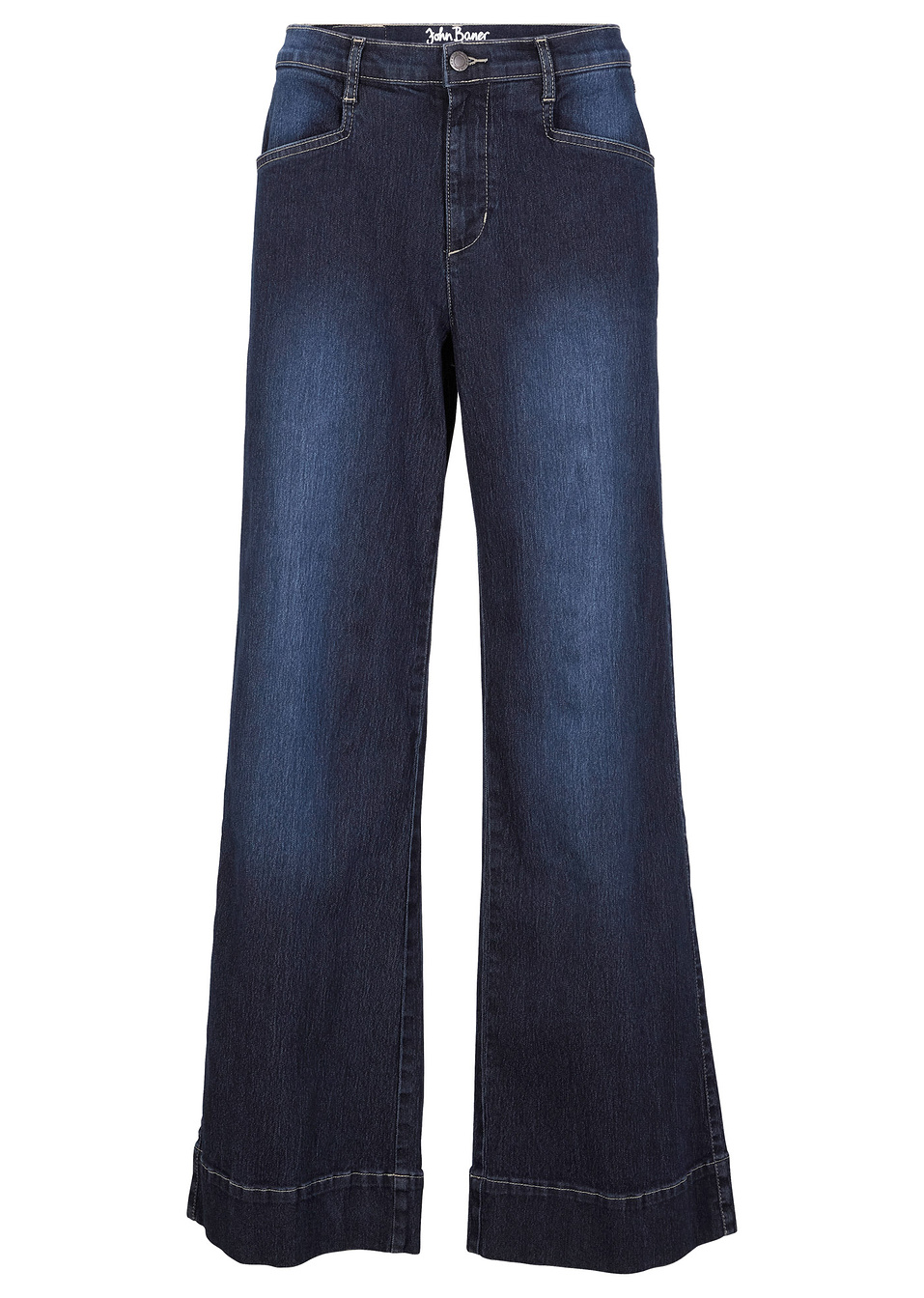 Ελαστικό ψηλόμεσο τζιν harem-Μπλε σκούρο denim used-John Baner JEANSWEAR