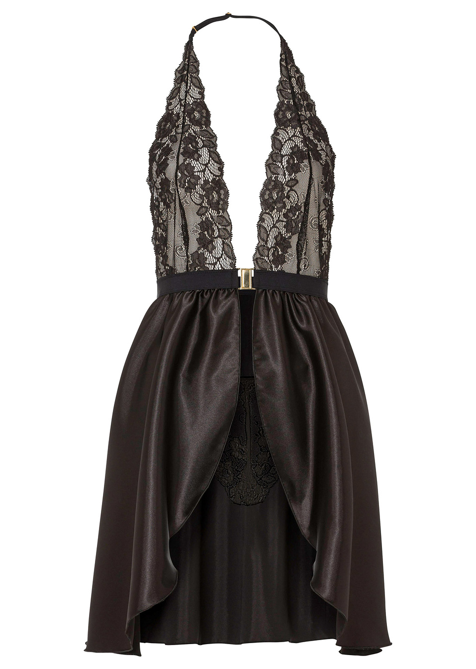 Baby doll και στρινγκ (σετ 2 τεμ.)-Μαύρο-Venus