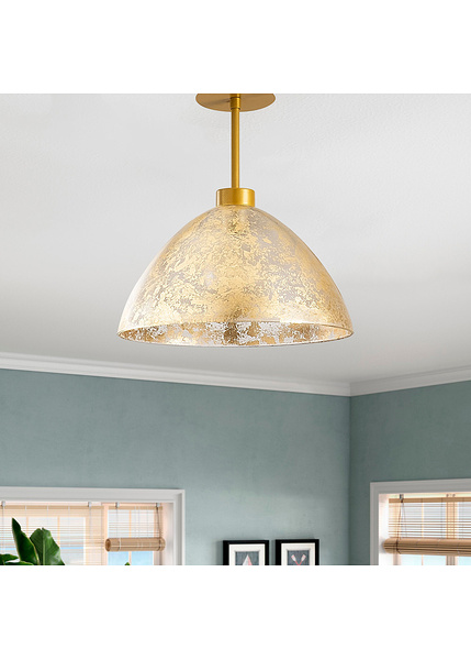 Πλαφονιέρα οροφής μέταλλο & γυαλί Bergama-N-146 Χρυσαφί Δ: 34 εκ. E27 40 W 525NOR1129-