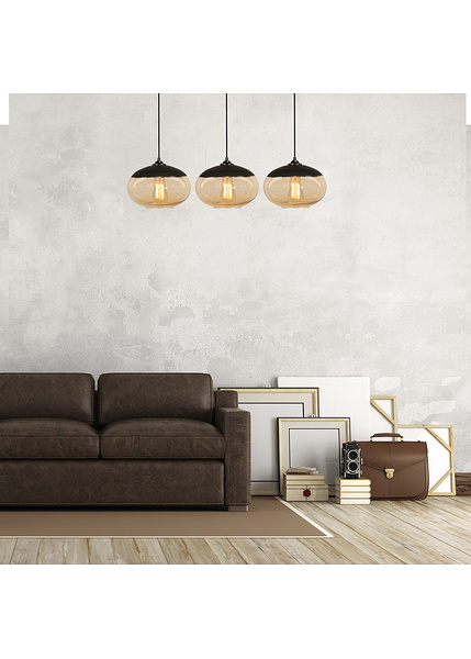 Κρεμαστό φωτιστικό μέταλλο Camini-MR-871 Μαύρο Μελί 75x25 εκ. 3xE27 40 W 892OPV1776-