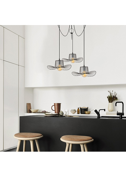 Κρεμαστό φωτιστικό μέταλλο Tel-6741 Μαύρο Δ: 118 εκ. 3xE27 40 W 892OPV1725-