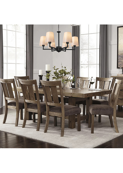 Κρεμαστό φωτιστικό μέταλλο με υφασμ. καπέλα Profil-4644 Μαύρο Κρεμ Δ: 80 εκ. 6xE27 40 W 892OPV1499-