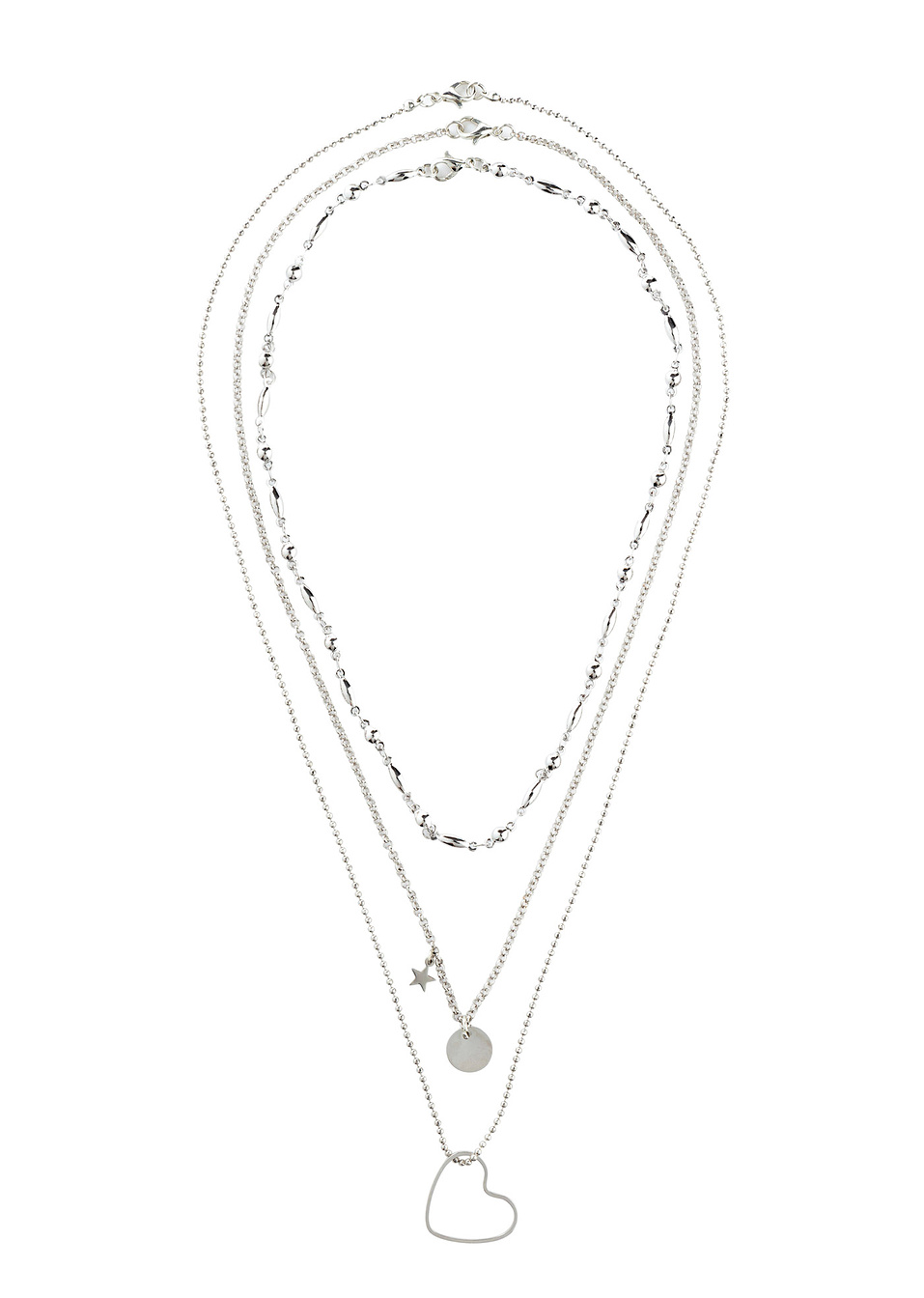 Колие (комплект от 3 части)-Сребристо-bpc bonprix collection