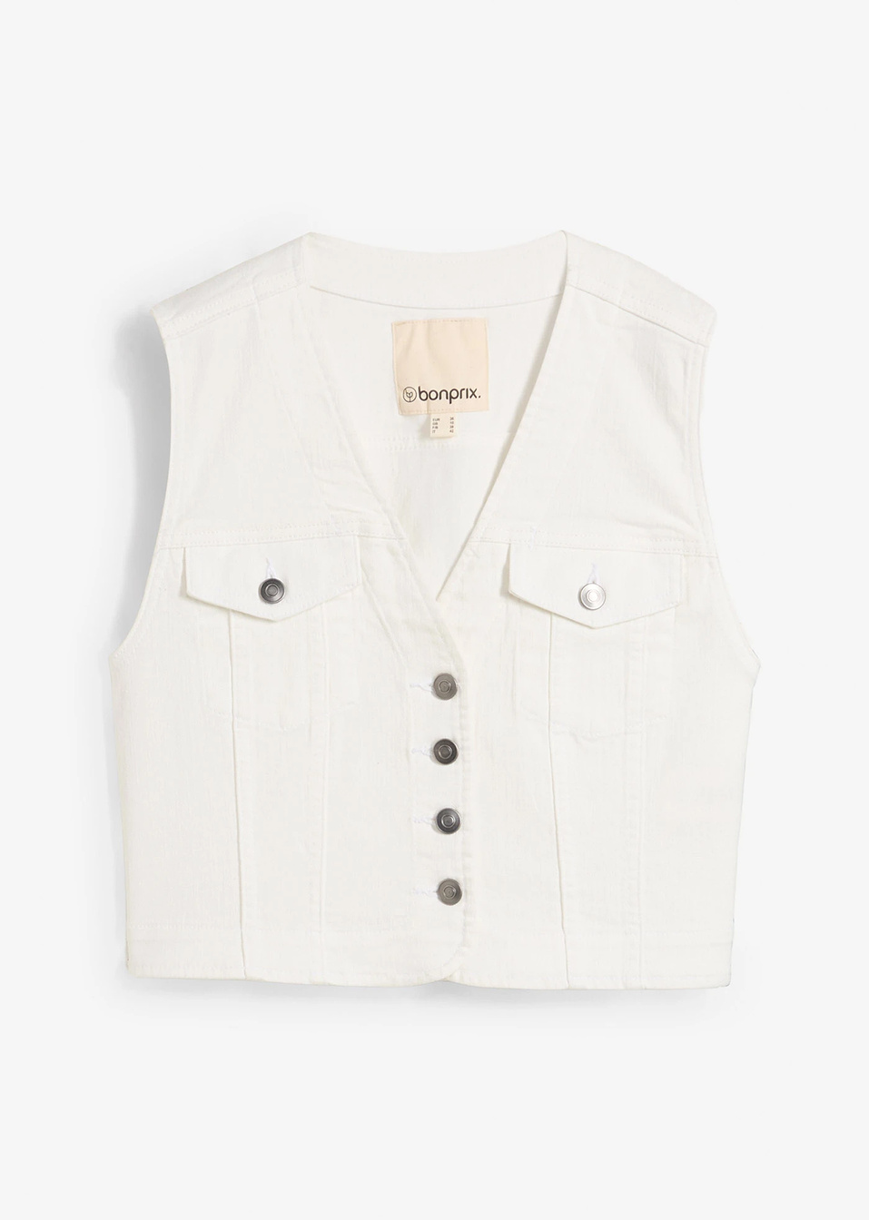 Еластичен дънков елек-Бяло деним-John Baner JEANSWEAR