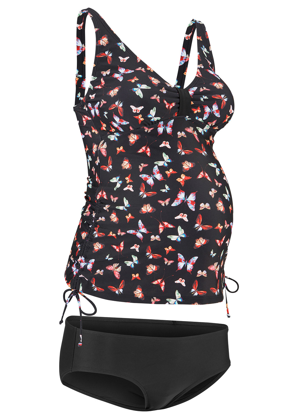 Танкини за бременни (комплект от 2 части)-Черно с принт-bpc bonprix collection