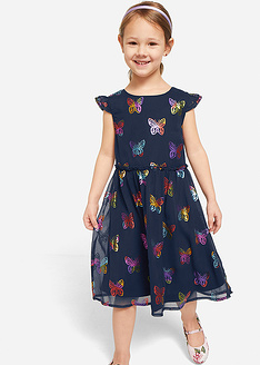 Κομψό φόρεμα από μουσελίνα με πεταλούδες-bpc bonprix collection