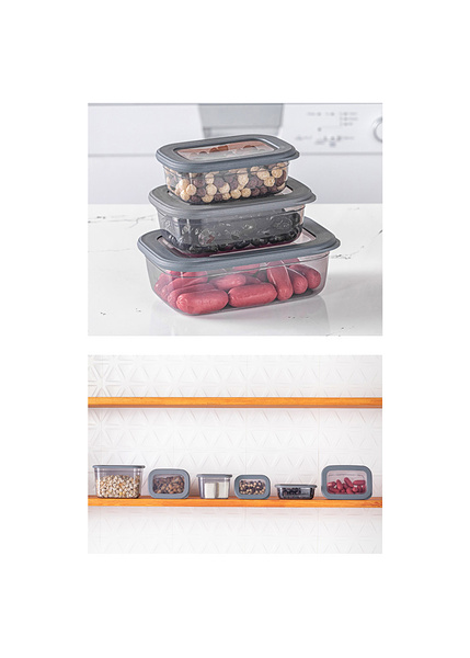 Σετ δοχείων αποθήκευσης Ανθρακί Πλαστικό 1200 ml / 670 ml / 400 ml 3 τεμ. 964FRM1102-