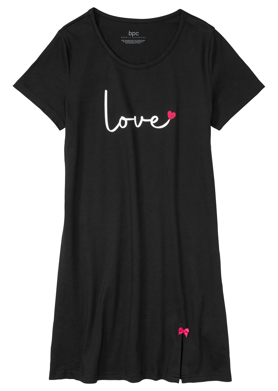 Нощница-Черно с принт-bpc bonprix collection