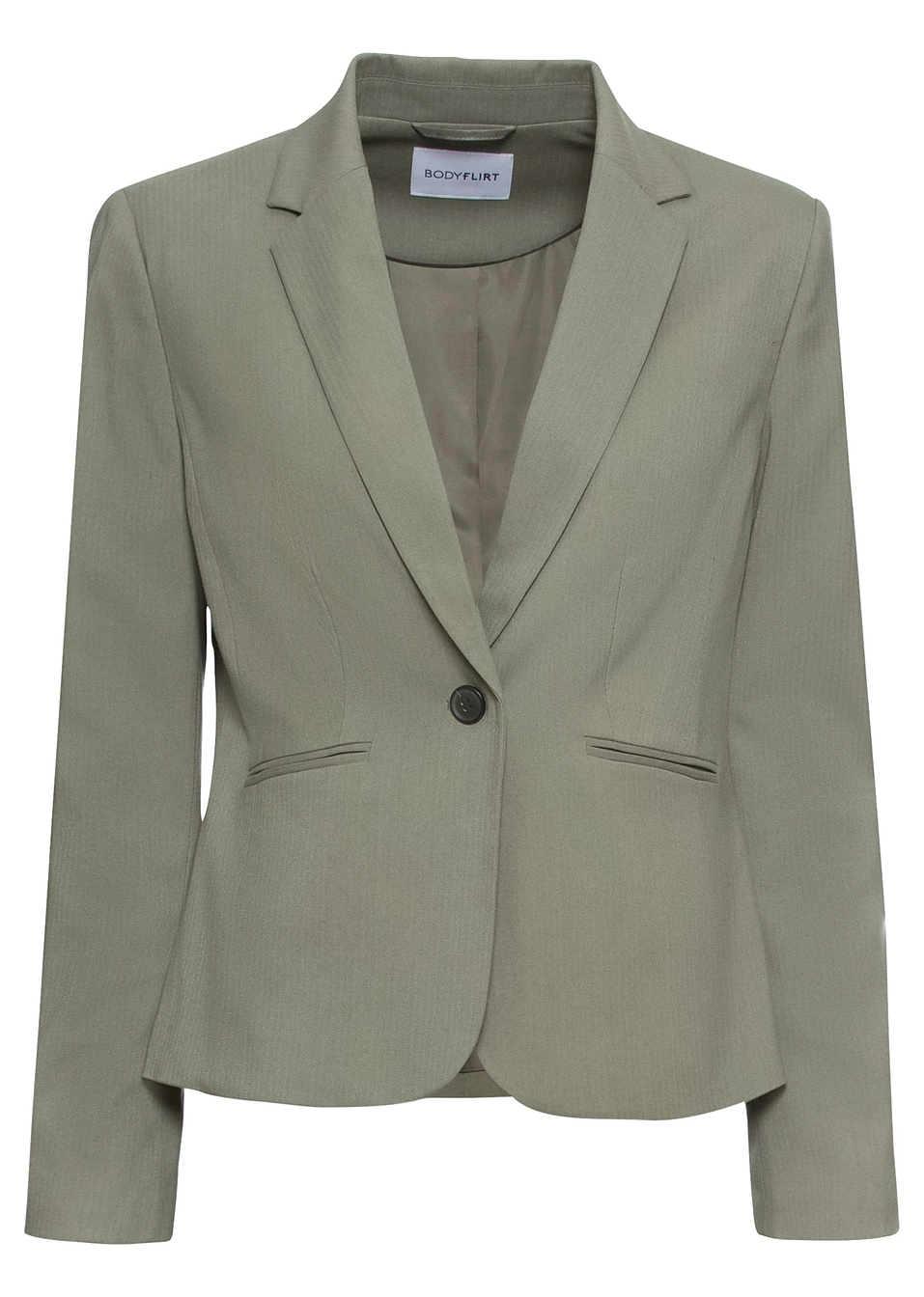 Σακάκι σε κοντό μέγεθος-Πράσινο λαδί-BODYFLIRT
