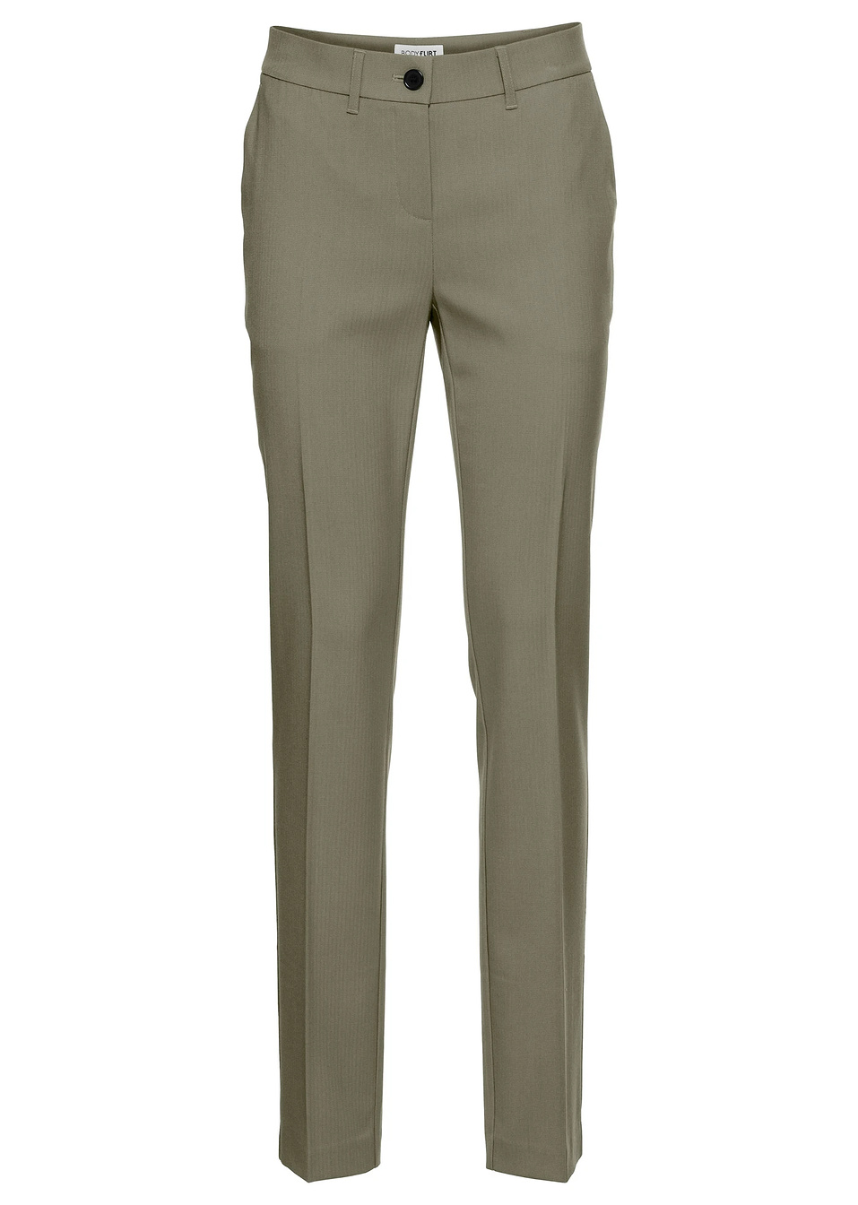 Κομψό παντελόνι σε κοντό μέγεθος-Πράσινο λαδί-BODYFLIRT