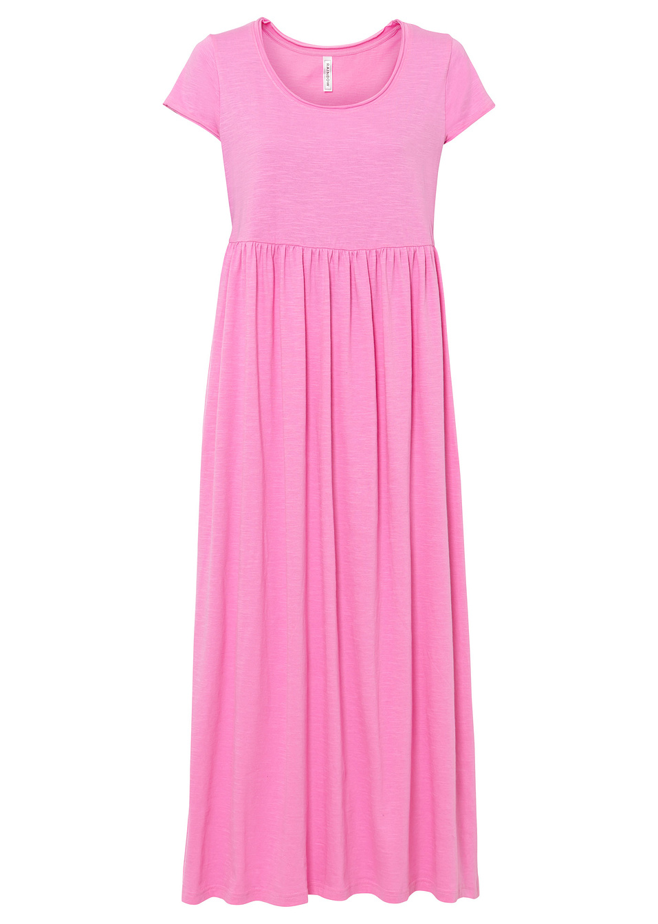 Μακρύ φόρεμα ζέρσεϊ από βιολογικό βαμβάκι-Φούξια-RAINBOW