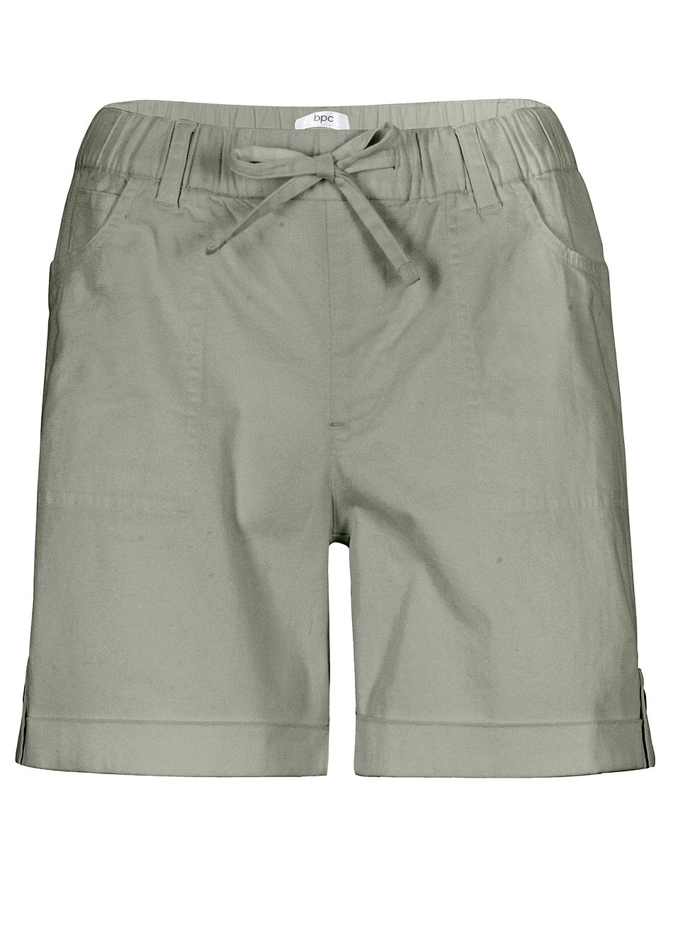 Βαμβακερή βερμούδα με λάστιχο στη μέση-Πράσινο του καλαμιού-bpc bonprix collection