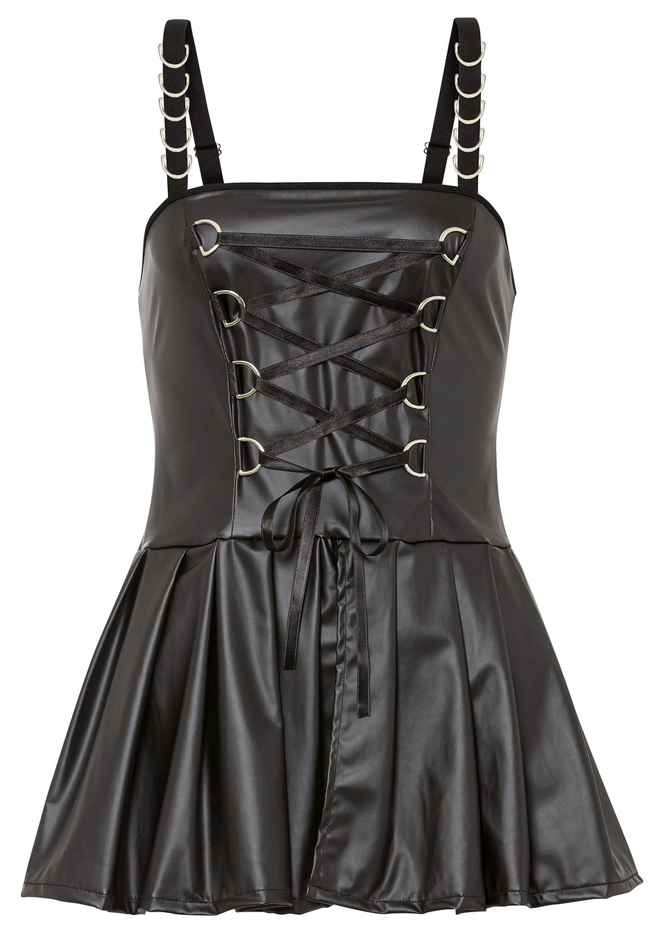 Γυαλιστερό φόρεμα-Μαύρο-Venus