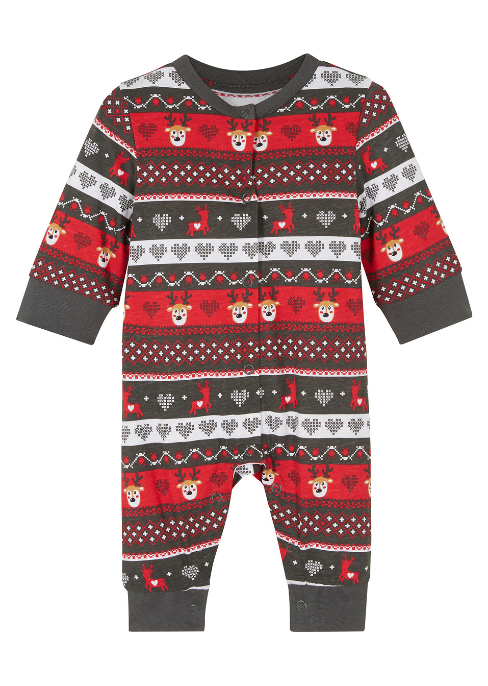 Ολόσωμο φορμάκι-Γκρι/Κόκκινο/Λευκό εμπριμέ-bpc bonprix collection