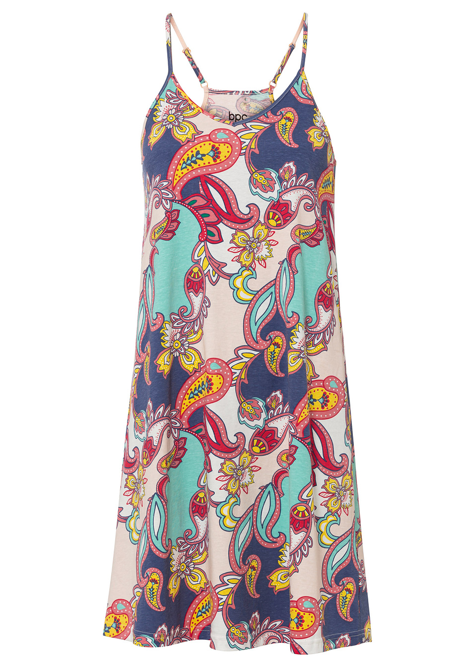 Νυχτικό με λεπτές τιράντες-Ροζ ασημί paisley-bpc bonprix collection