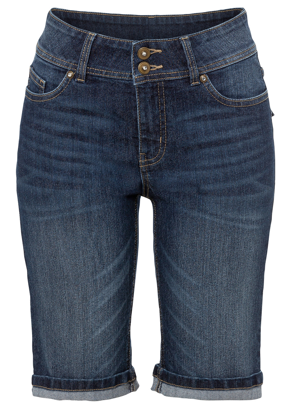 Τζιν βερμούδα-Μπλε σκούρο denim-BODYFLIRT boutique