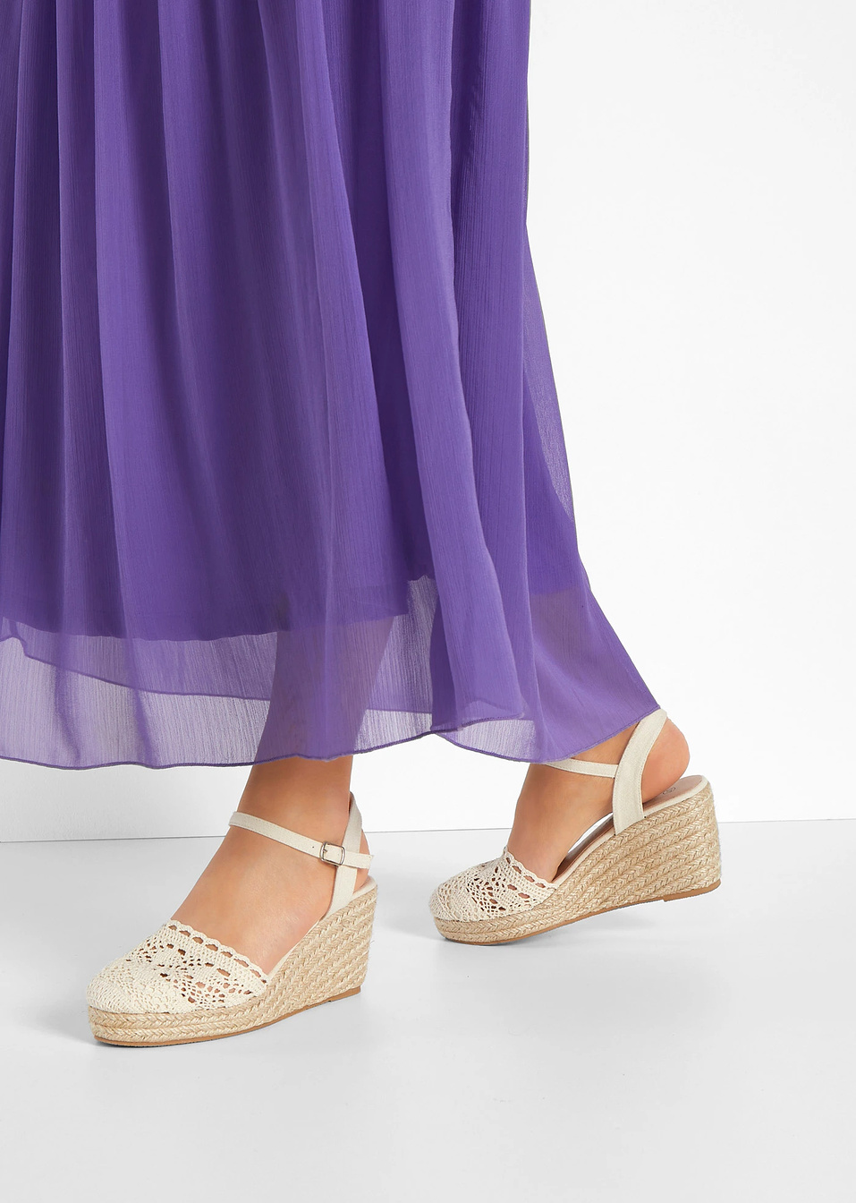 Γόβες με τακούνι πλατφόρμα-Μπεζ-BODYFLIRT