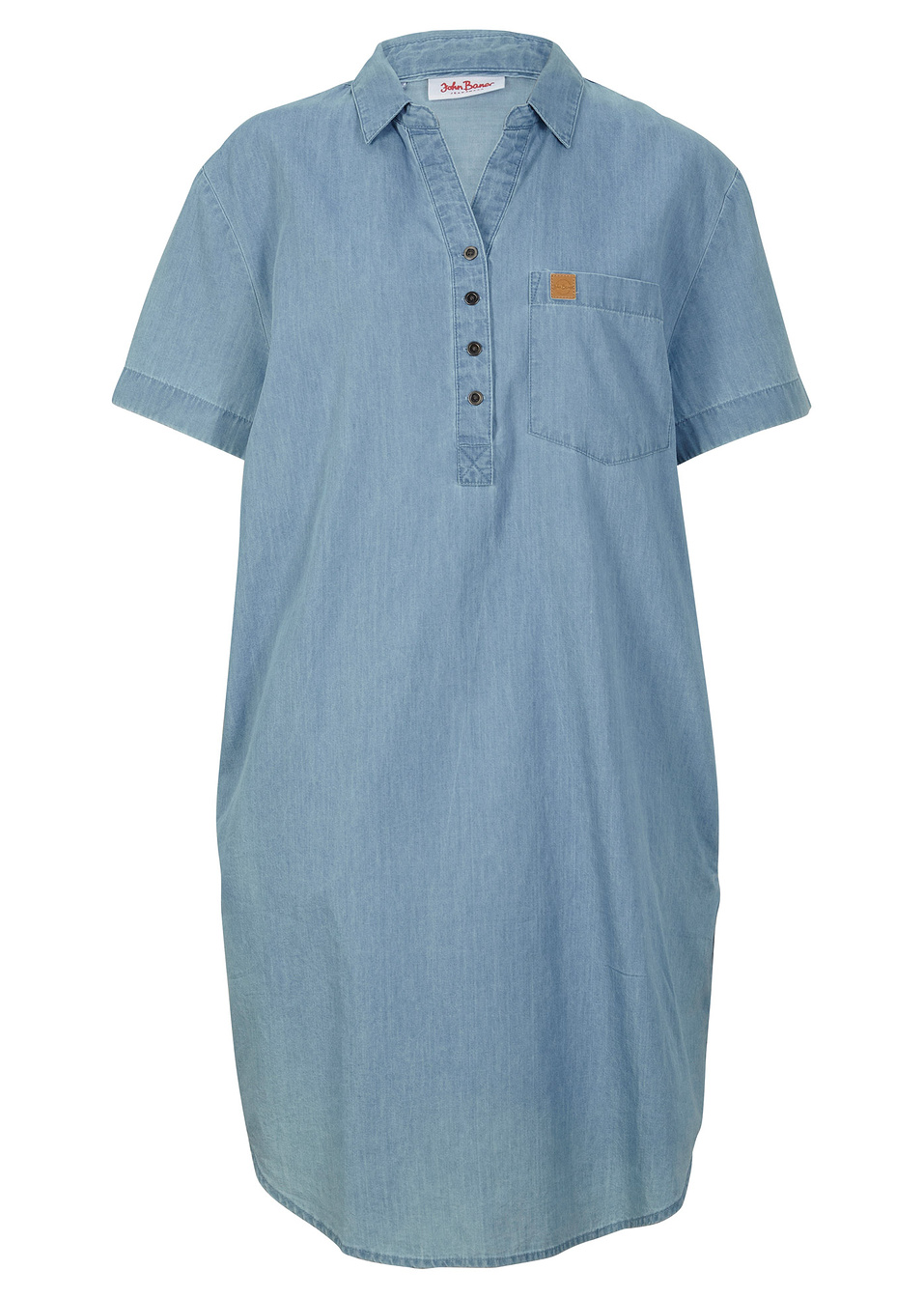 Κοντομάνικο τζιν φόρεμα-Του πάγου denim used-John Baner JEANSWEAR