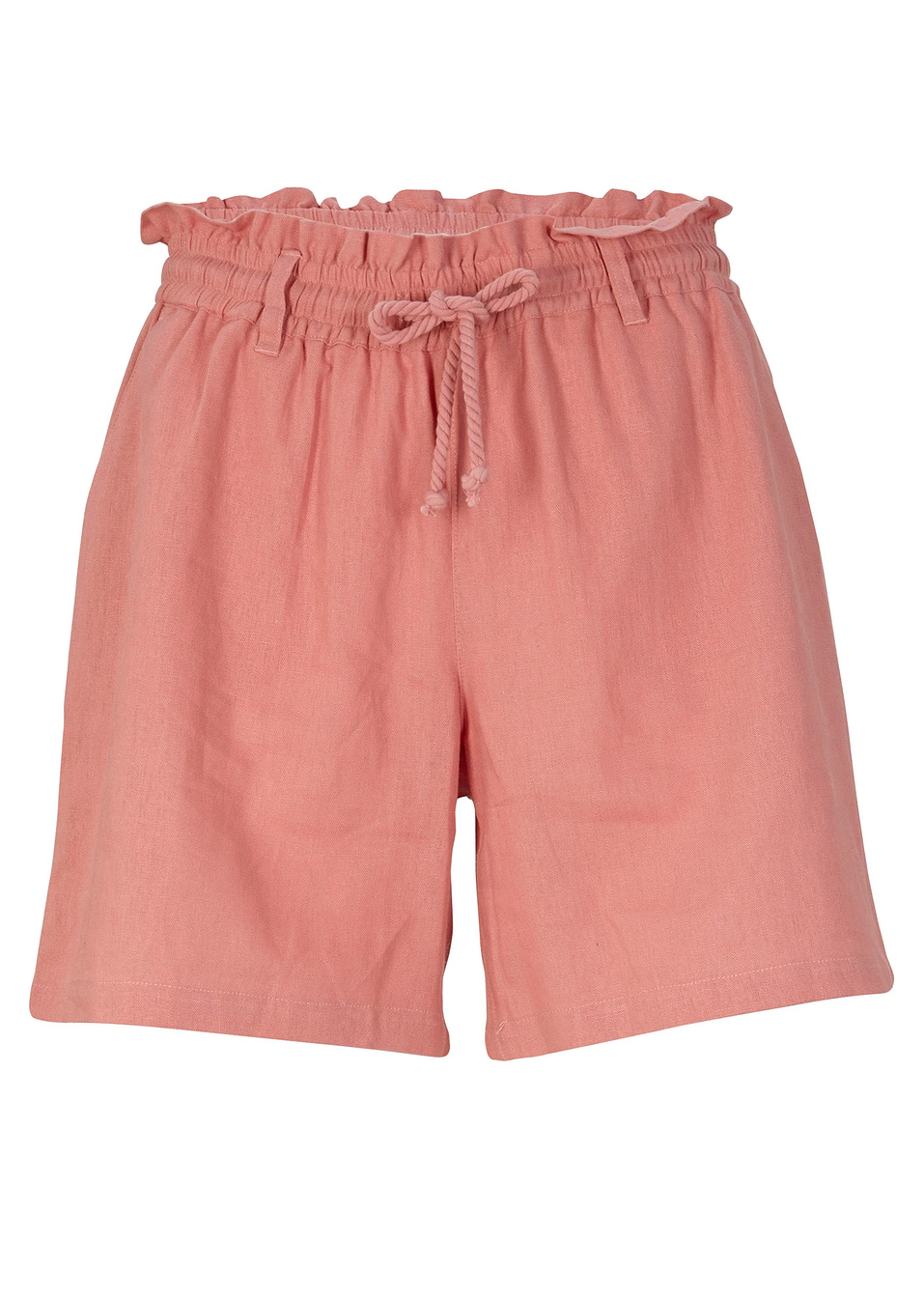 σορτς paper bag με λινό-Ροζ του καπνού-bpc bonprix collection