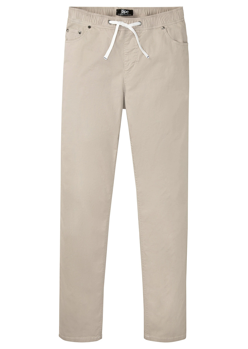 Еластичен панталон с ластик на талията regular fit straight-Каменно-bpc bonprix collection