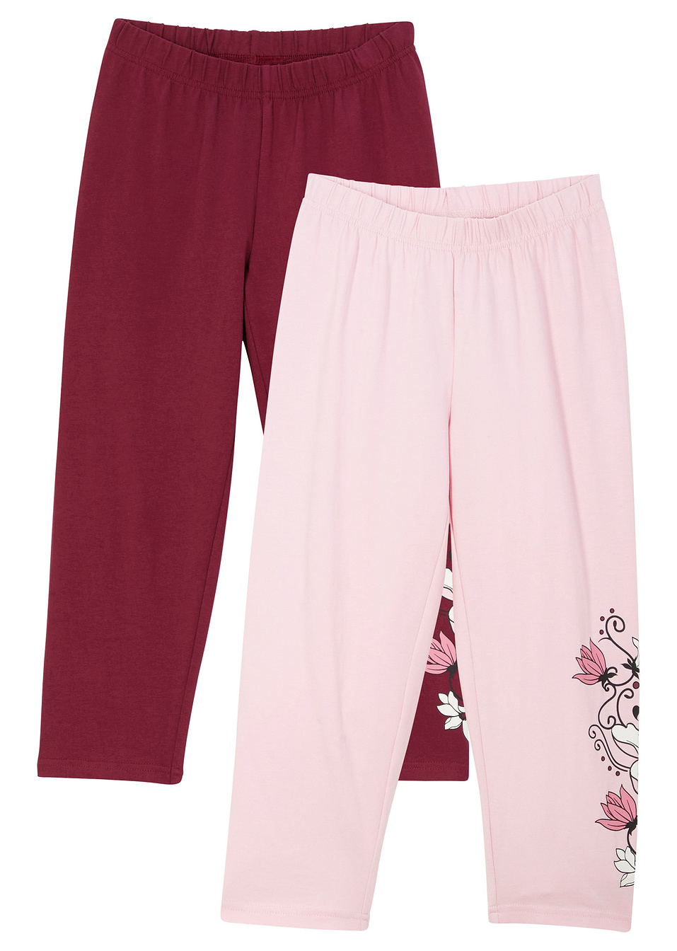 Κολάν κάπρι με βιολογικό βαμβάκι (συσκευασία των 2)-Ροζ του κρυστάλλου + Του μούρου-bpc bonprix collection