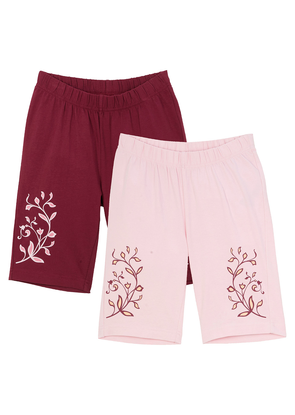 Бермуди от био памук (опаковка с 2 бр.)-Кристално розово + Горски плод-bpc bonprix collection