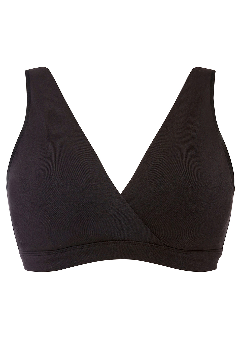 Сутиен за кърмене без банели от био памук-Черно-