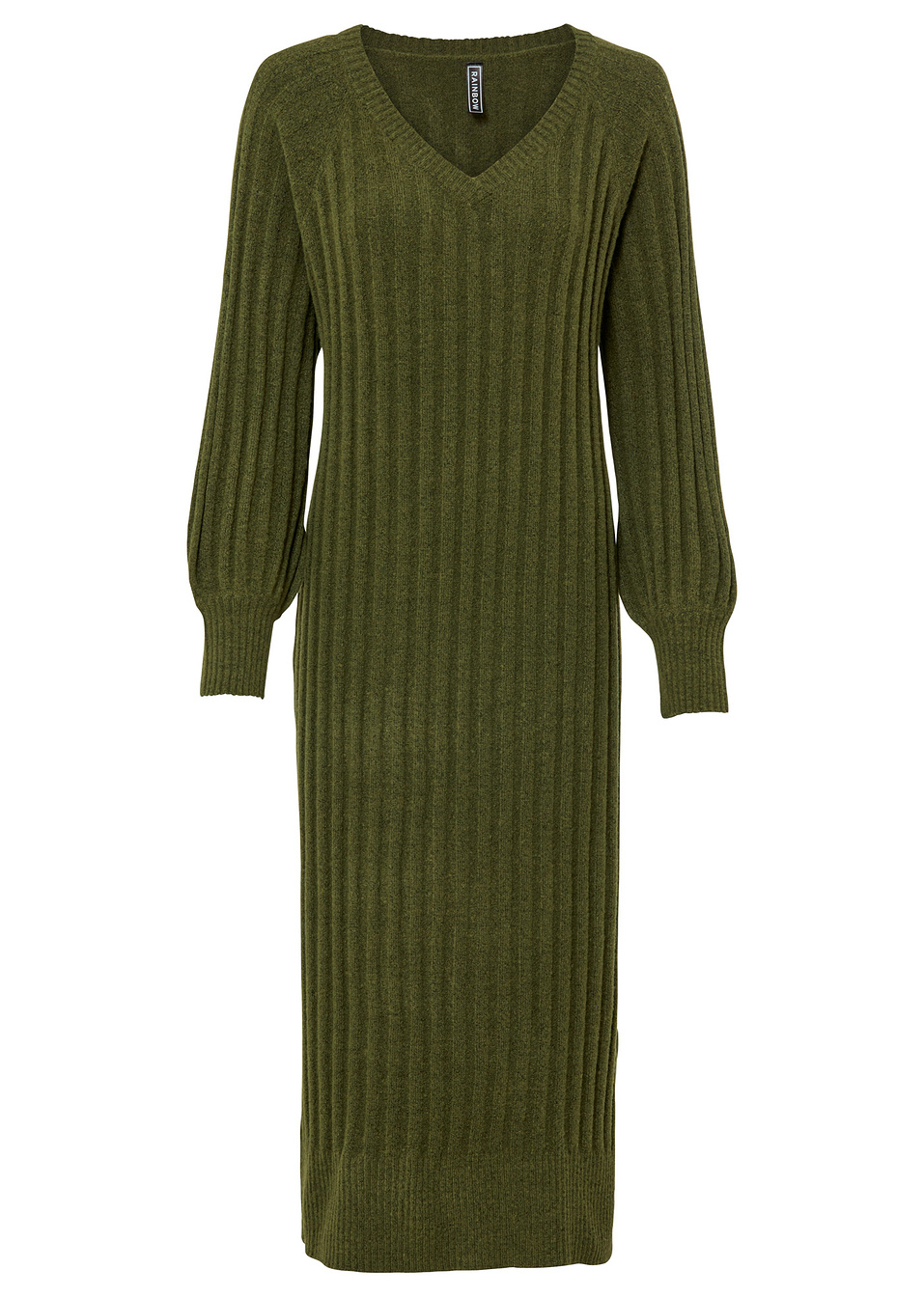 Πλεκτό φόρεμα-Πράσινο κυπαρισσί-RAINBOW