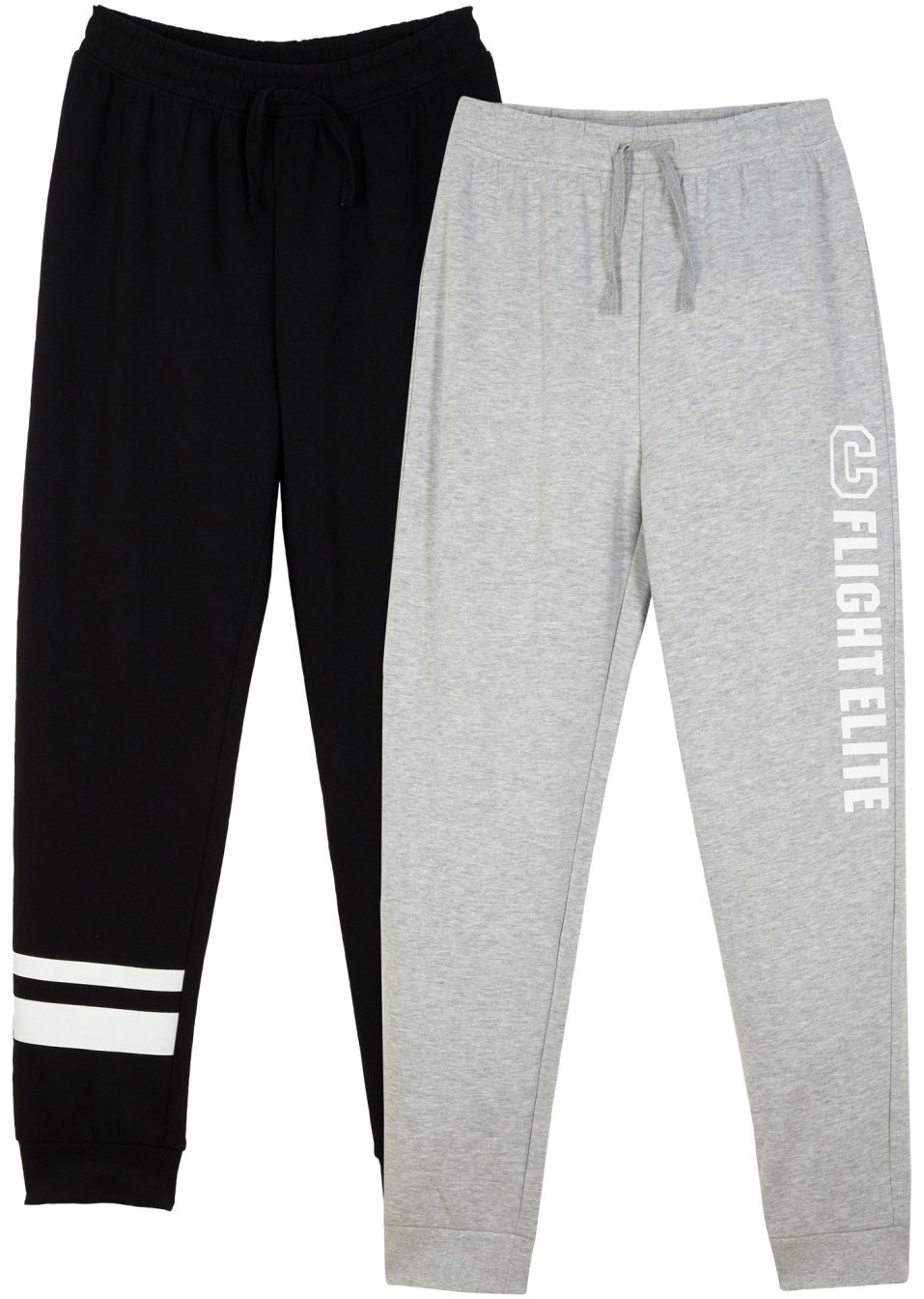 Παντελόνι φόρμας (συσκευασία των 2)-Μαύρο + Γκρι ανοιχτό μελανζέ-bpc bonprix collection