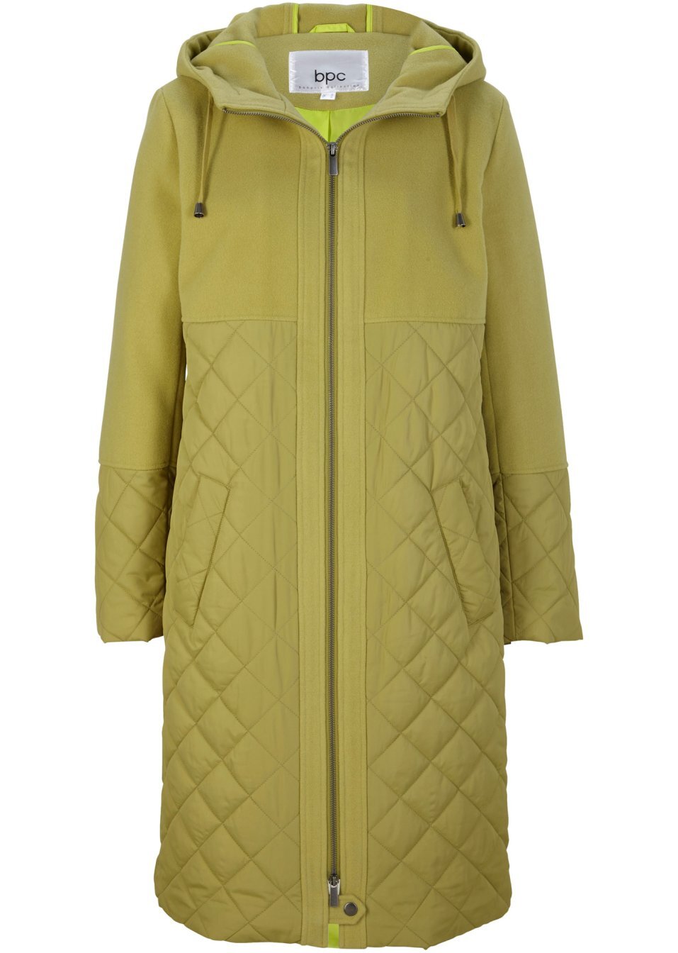 Παλτό με κουκούλα-Πράσινο λαδί χρυσαφί-bpc bonprix collection