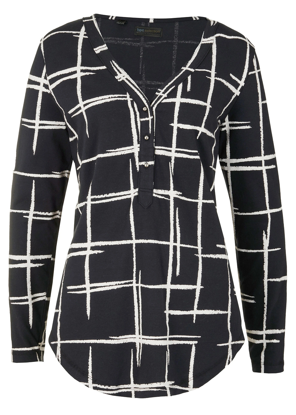 Μακριά μπλούζα-Μαύρο/Λευκό-bpc selection