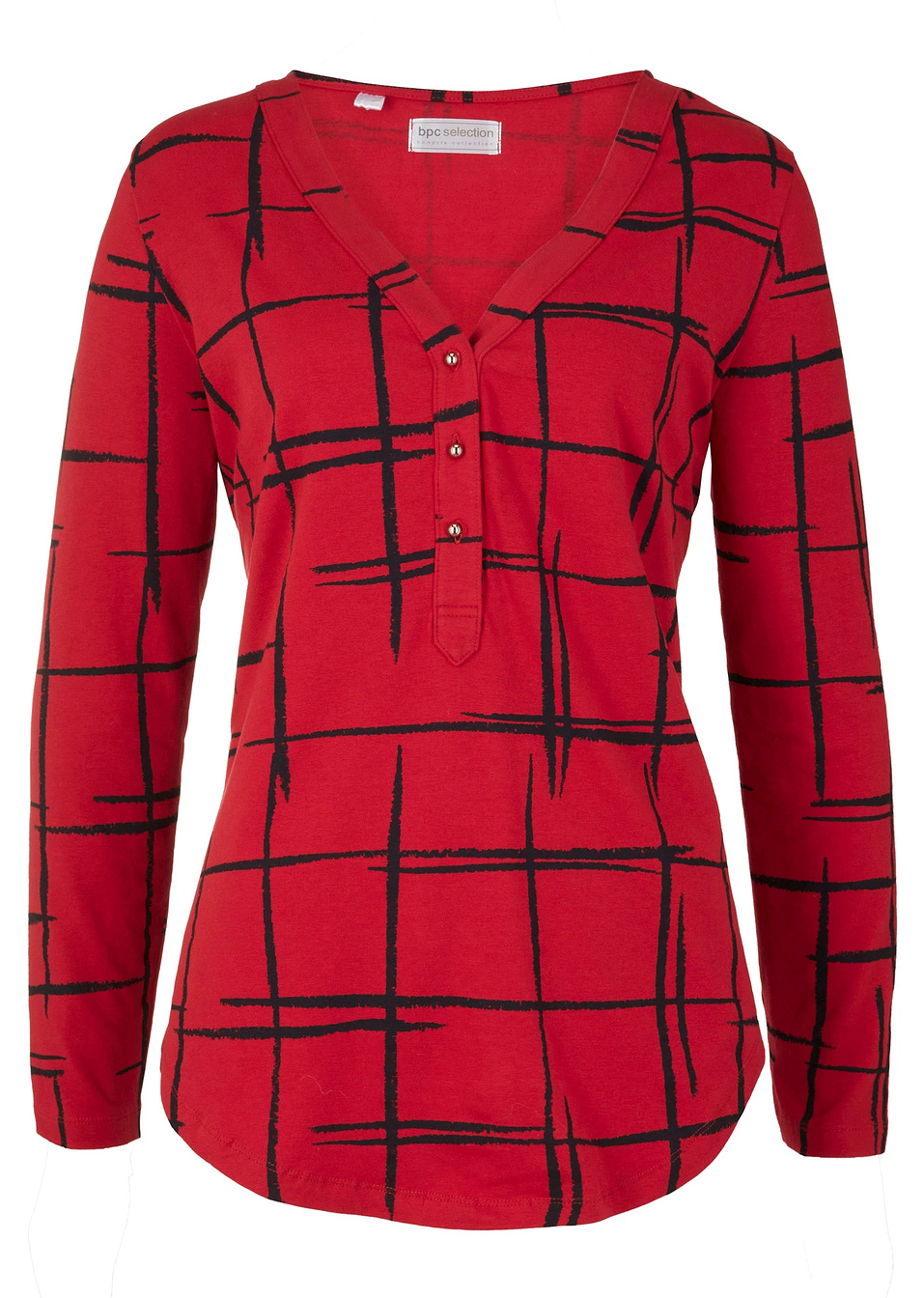 Μακριά μπλούζα-Κόκκινο σκούρο/Μαύρο-bpc selection