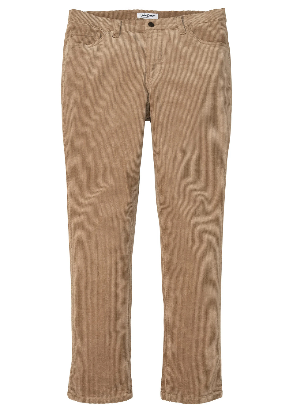 Ελαστικό βελούδινο παντελόνι classic fit tapered-Καμηλό-John Baner JEANSWEAR