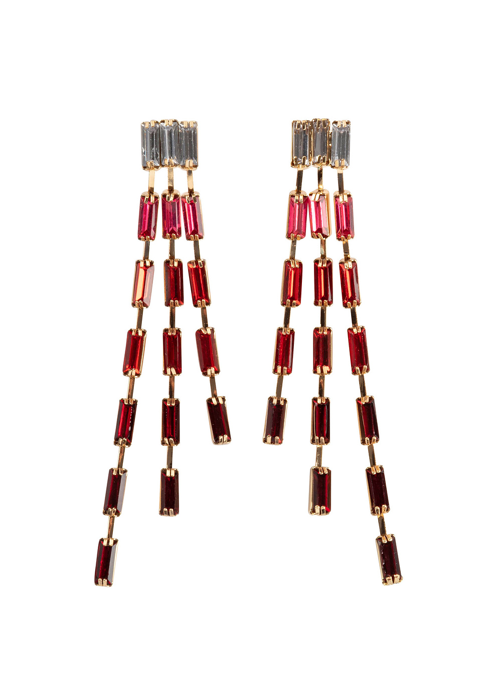 Висящи обици-Златисто/Червено/Тъмно червено-bpc bonprix collection