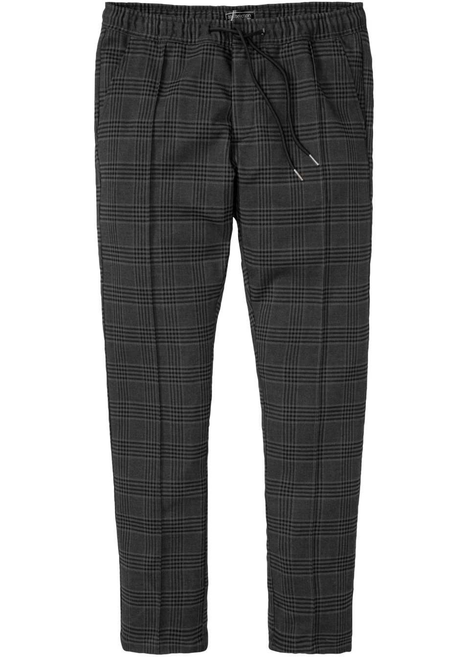 Παντελόνι chino με λάστιχο στη μέση regular fit-Ανθρακί μελανζέ-bpc selection