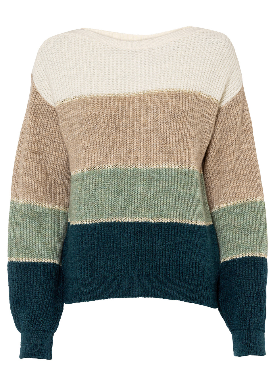 Πουλόβερ-Λευκό/Της άμμου/Της μέντας/Πετρόλ με φάσες-BODYFLIRT