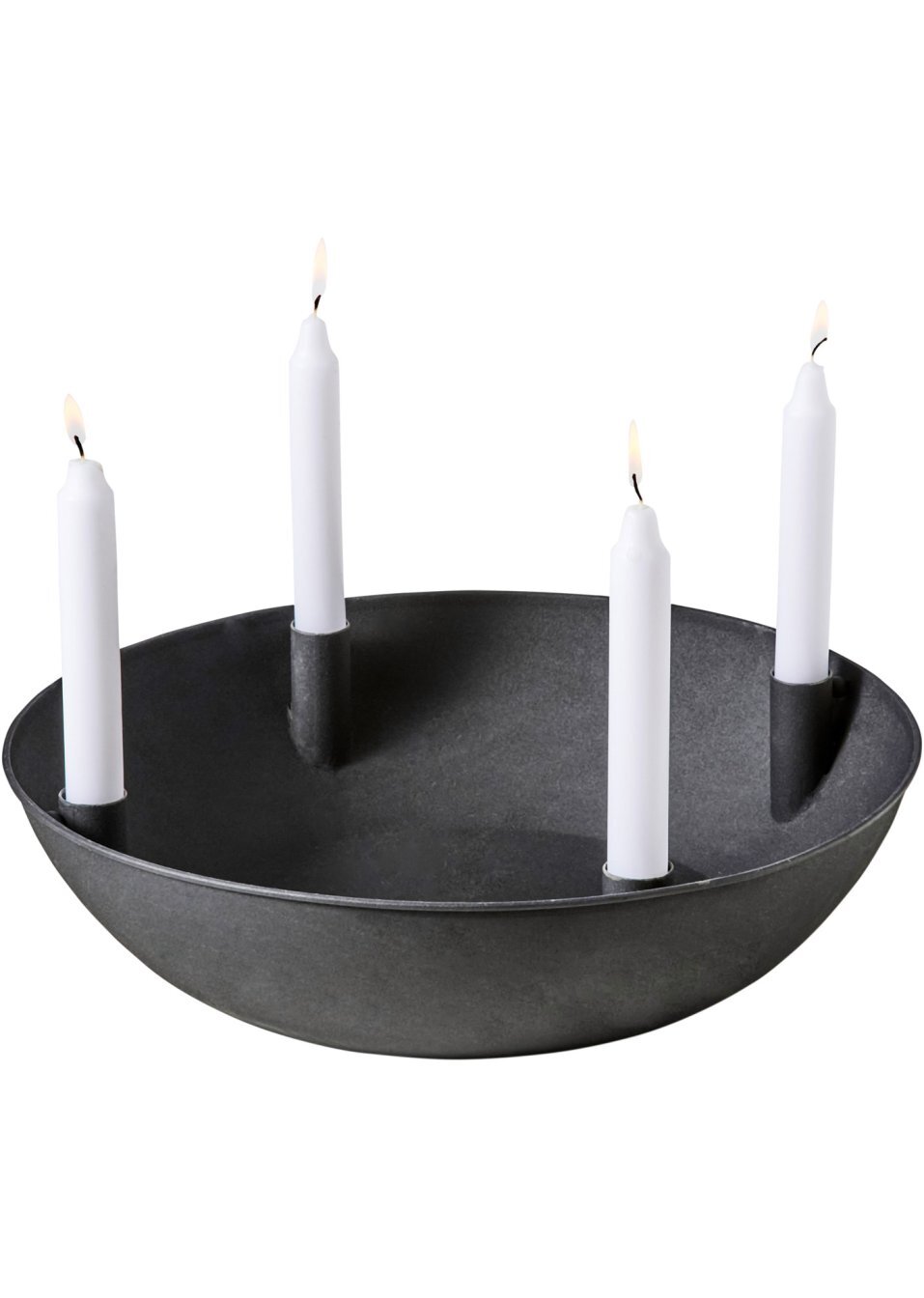 Κηροπήγιο σε σχήμα δίσκου για 4 κεριά-Μαύρο-bpc living