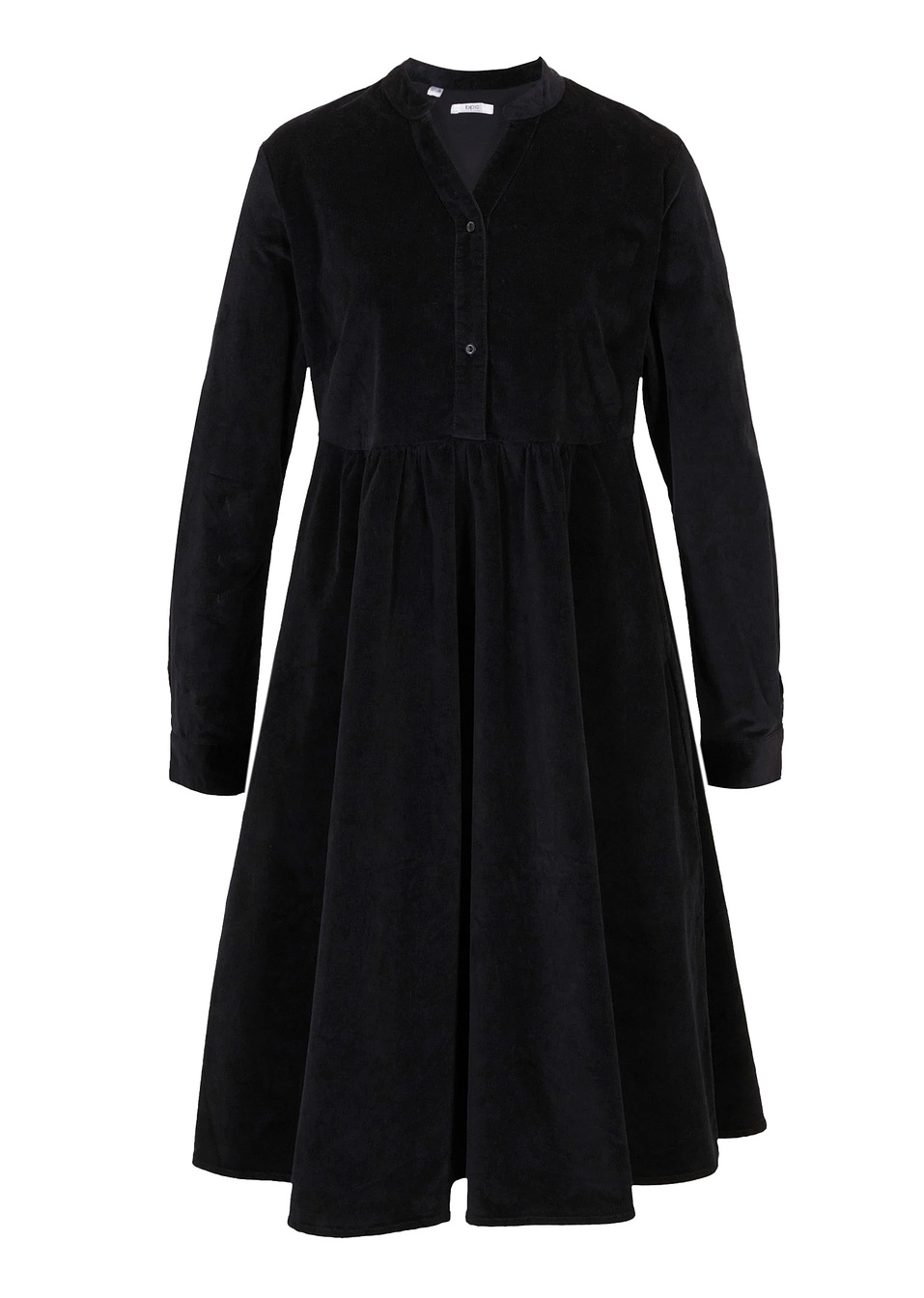 Εβαζέ βελούδινο φόρεμα έως το γόνατο-Μαύρο-bpc bonprix collection