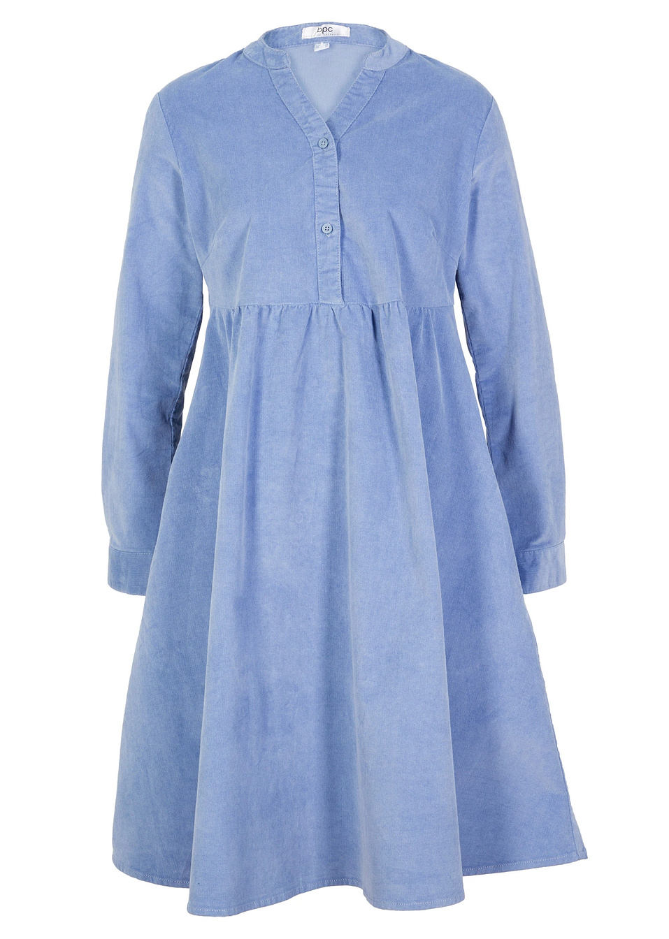 Εβαζέ βελούδινο φόρεμα έως το γόνατο-Μπλε μουντό-bpc bonprix collection