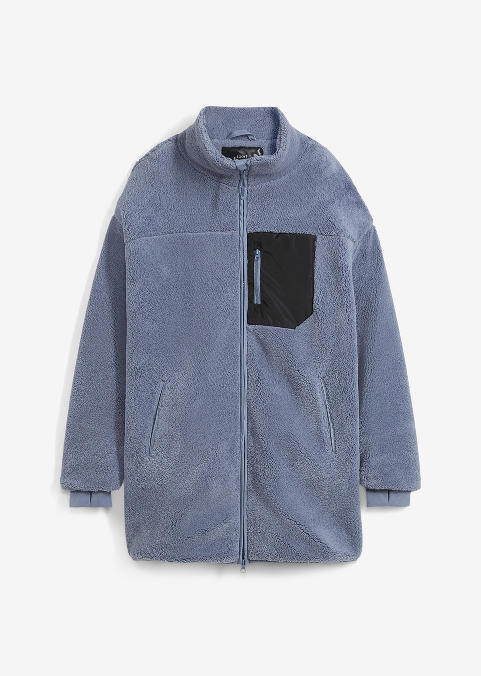 Τζάκετ από γούνα φλις-Μπλε φιμέ-bpc bonprix collection
