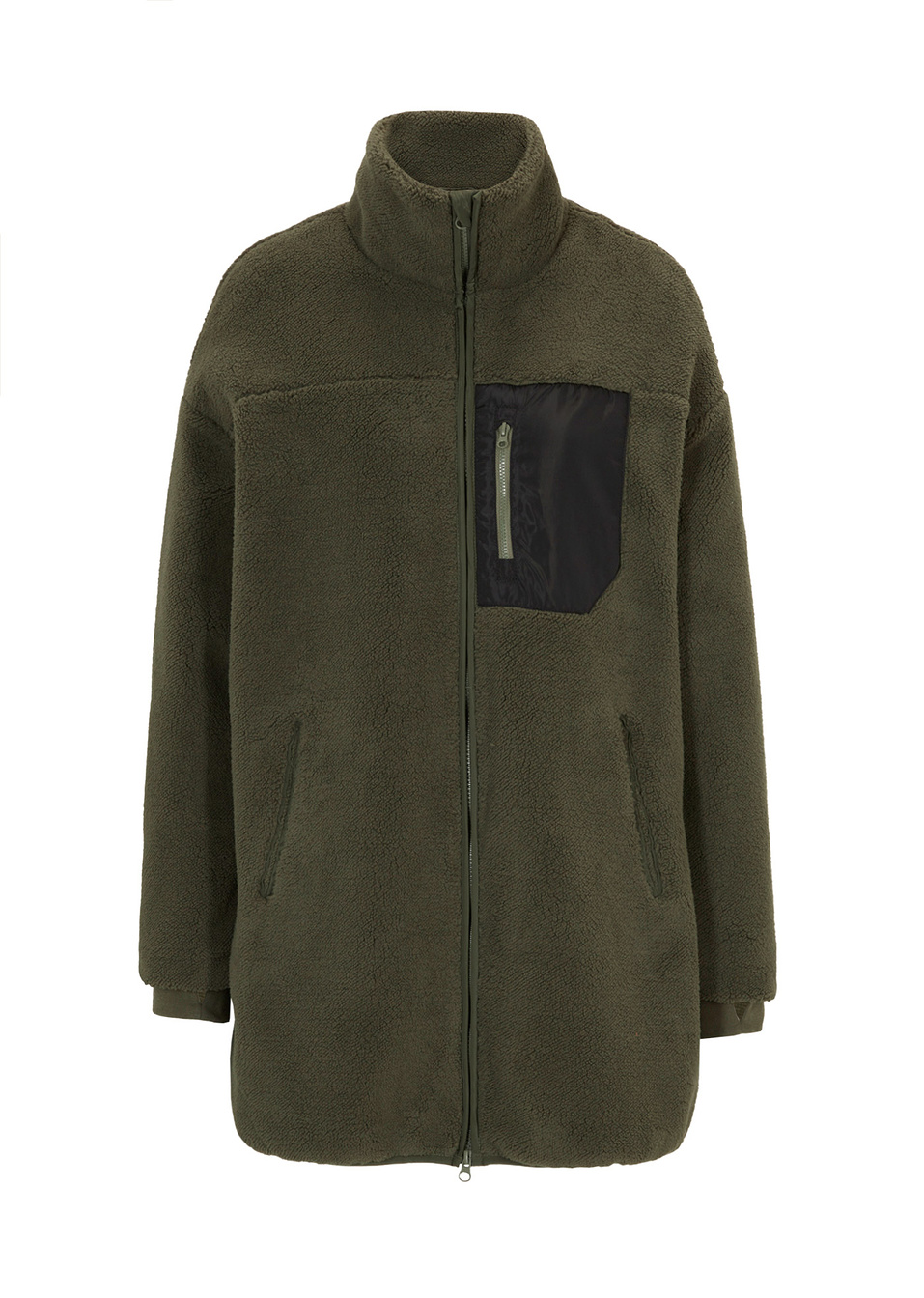 Τζάκετ από γούνα φλις-Πράσινο λαδί σκούρο-bpc bonprix collection