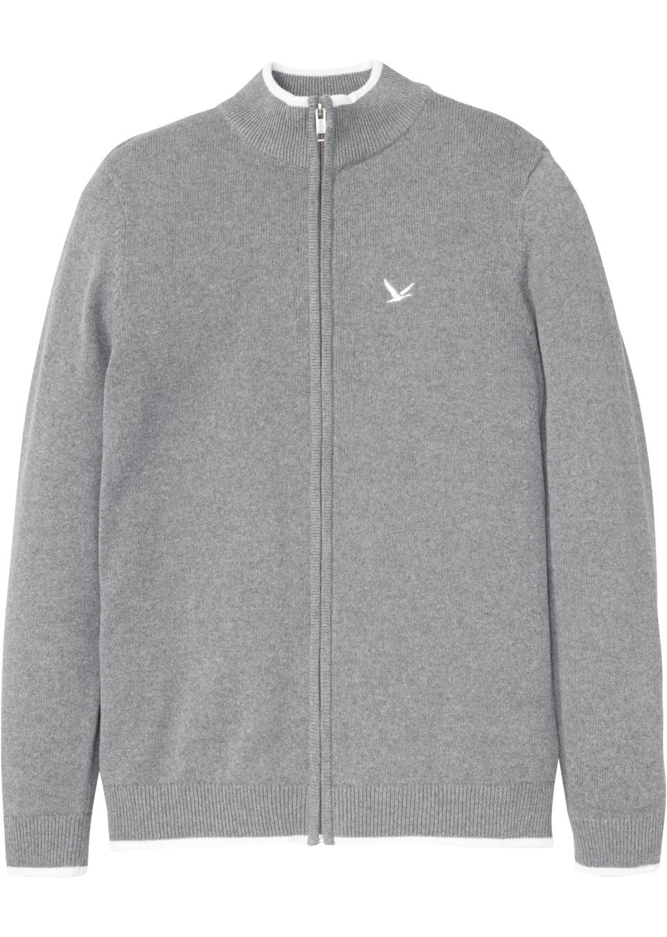 Ζακέτα από ανακυκλωμένα υλικά με ίσιο γιακά-Γκρι μελανζέ-bpc bonprix collection