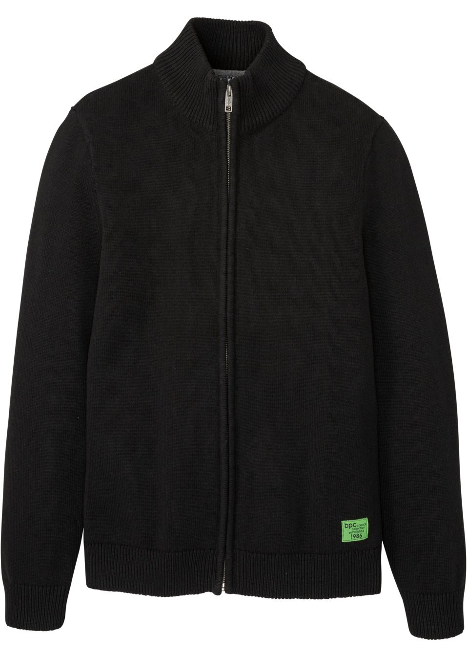 Ζακέτα από ανακυκλωμένα υλικά με ίσιο γιακά-Μαύρο-bpc bonprix collection