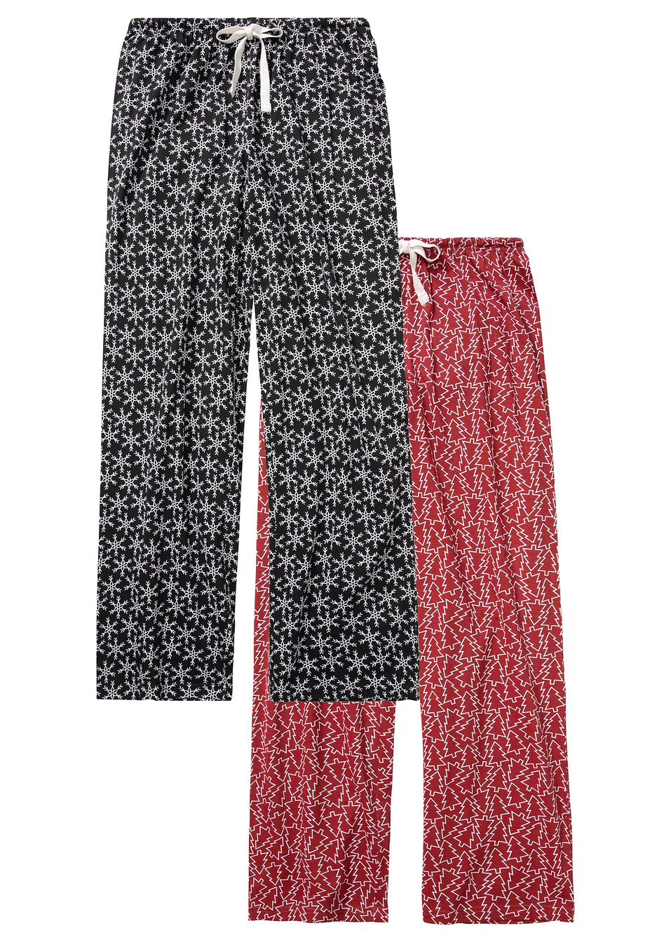 Παντελόνι πιτζάμας (συσκευασία των 2)-Μαύρο/Κόκκινο του ηλιοβασιλέματος εμπριμέ-bpc bonprix collection