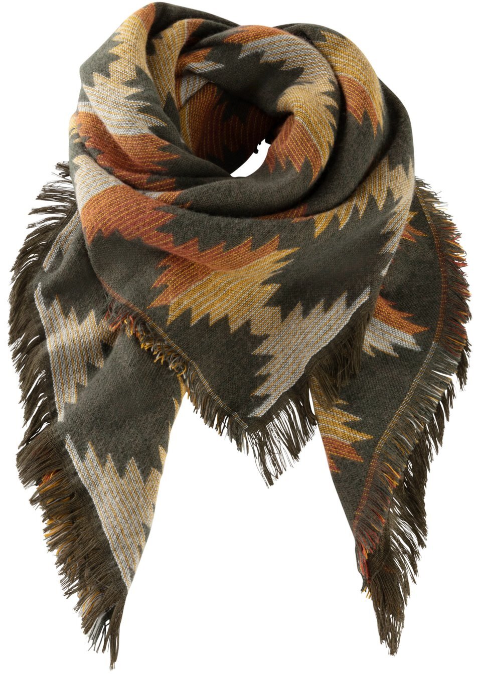 Φουλάρι-Πράσινο λαδί σκούρο/Της ώχρας χρυσαφί/Της σκουριάς-bpc bonprix collection