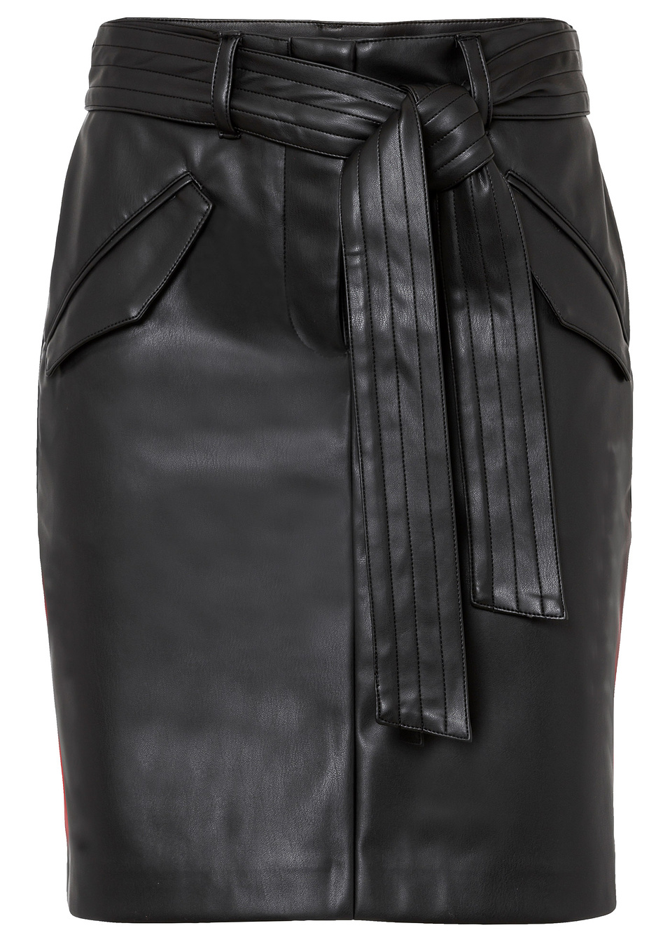 Φούστα από δερματίνη-Μαύρο-BODYFLIRT